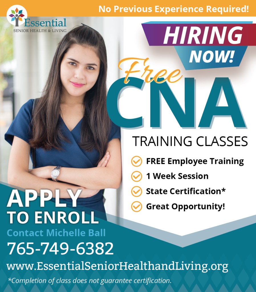 Free Cna Training Classes Apply Now To Enroll Essential Senior Health And Living 9592